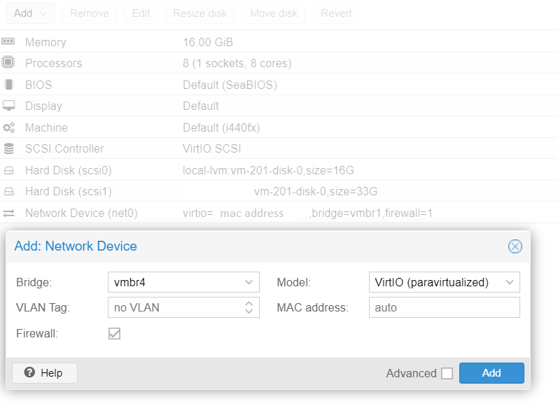 proxmox add network