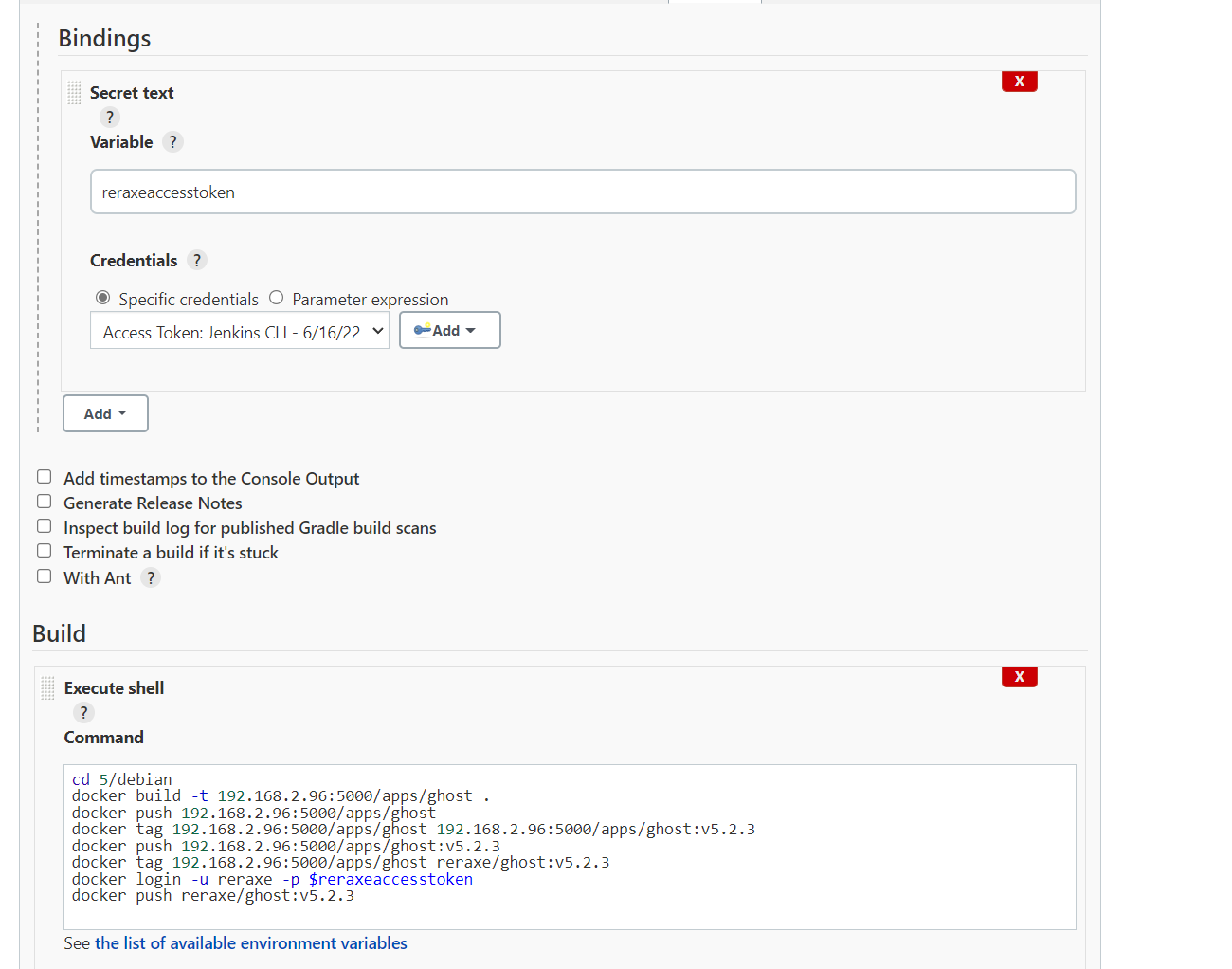 Add Jenkins secrets