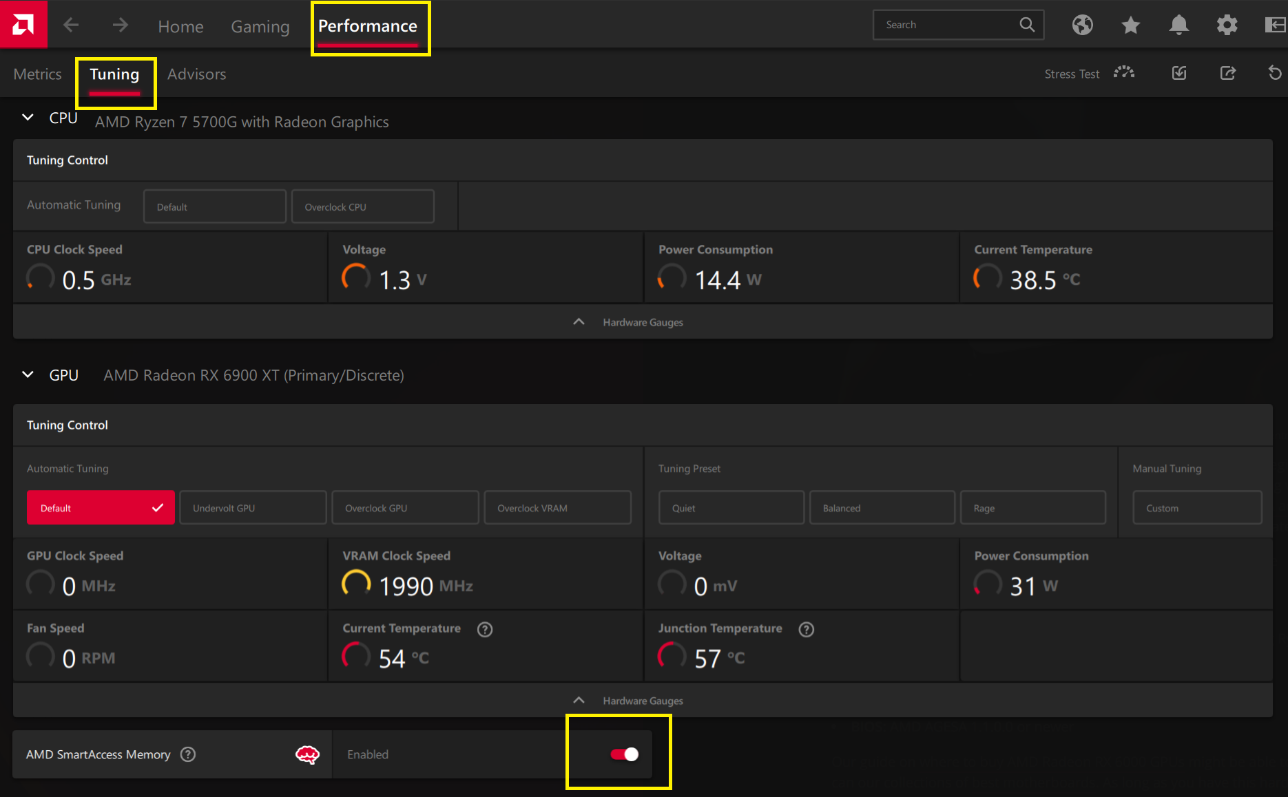 Enable SAM on Adrenalin software