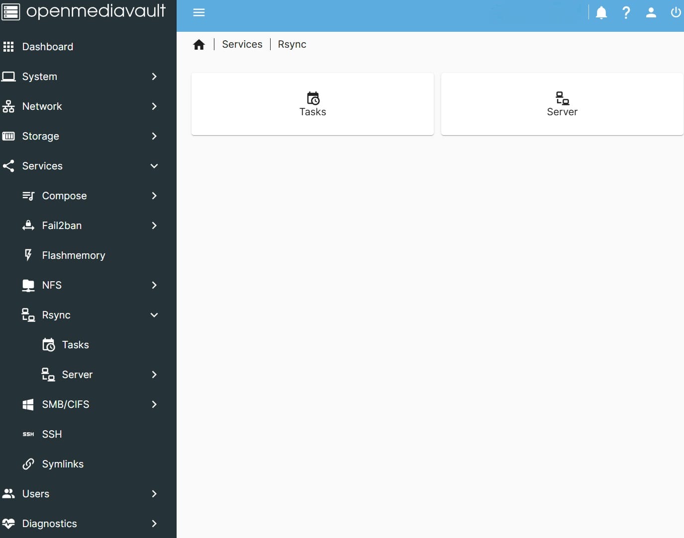 OpenMediaVault Rsync from Client to Server