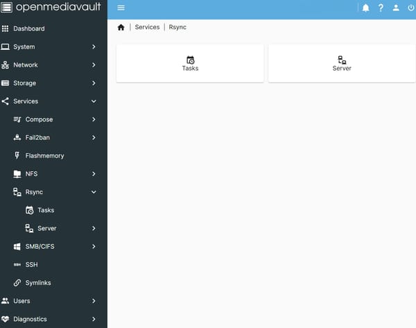 OpenMediaVault Rsync from Client to Server